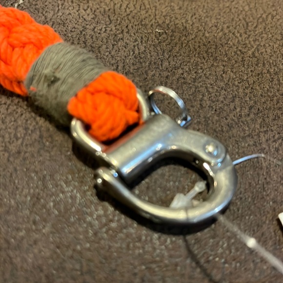 Polo Ralph Lauren cotton keychain key chain nautical new lanyard FOB orange - Picture 2 of 8